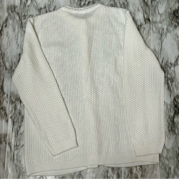 Cottagecore Coastal Grandma Womens Sz L White Button Up Cardigan Vintage Staple - Picture 4 of 10